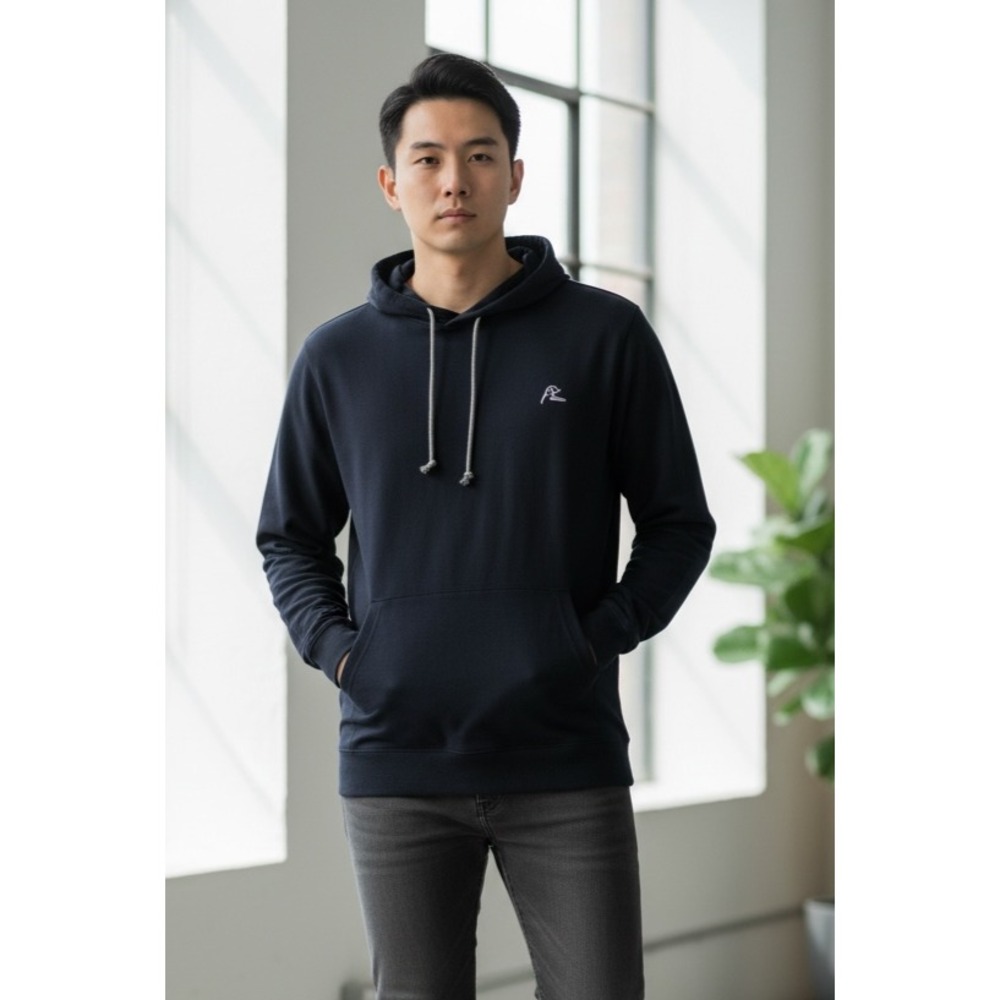 Rhoback Mens Performance Hoodie Size XL Black Stretch Active Pullover Dog
